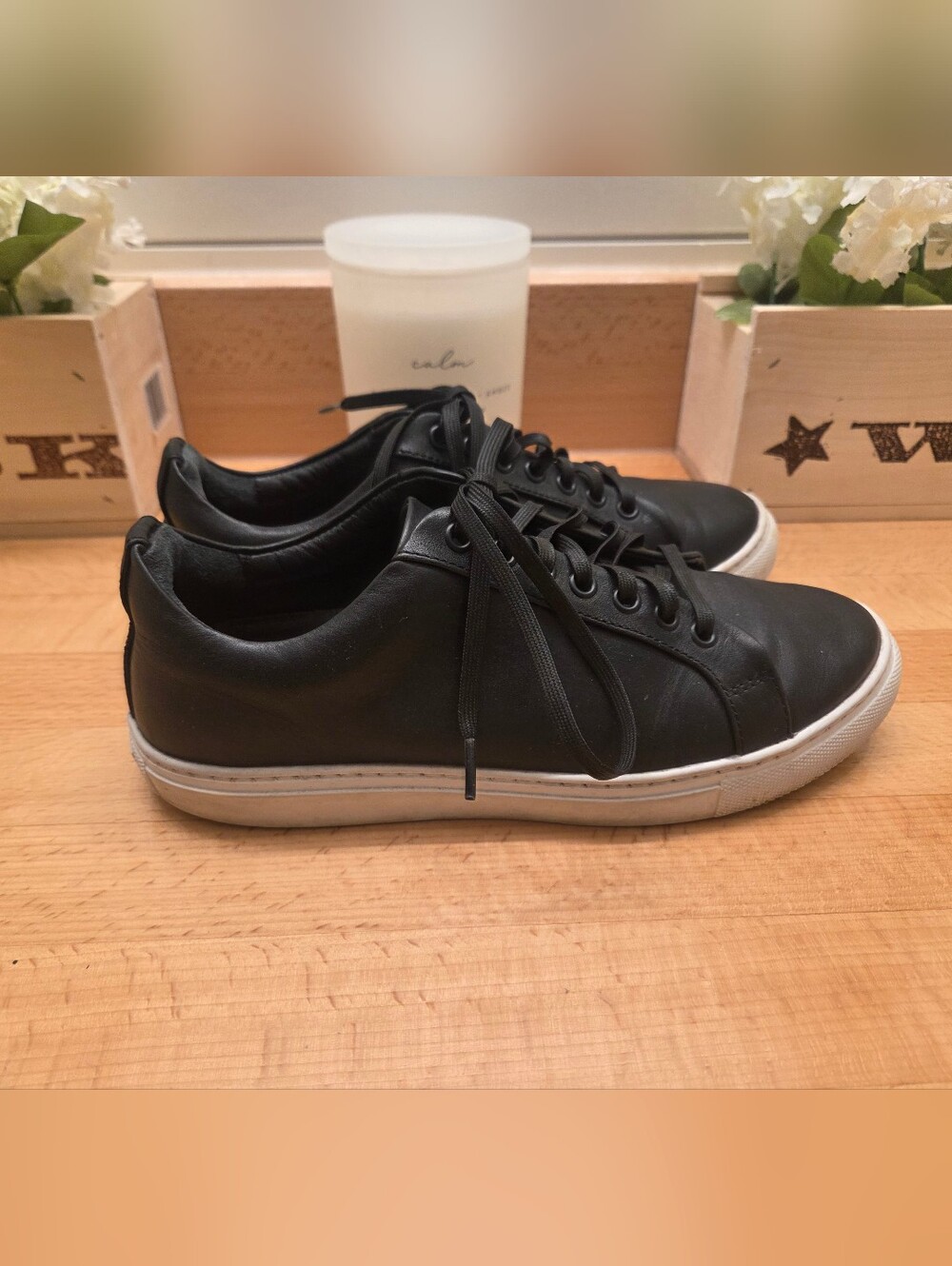 Thursday Boot Company Premier Low-Top Black Leather Casual Sneakers Women's Sz 7